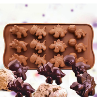 Moule en silicone de qualité alimentaire pour chocolat en forme de dinosaure, moule à gâteau en fondant DIY, compatible lave-vaisselle et four