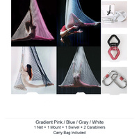 Hamac en filet aérien à dégradé de couleurs et de couleurs unies avec kit de fixation en option pour la danse de cirque