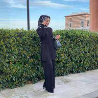 Nouveauté Ramadan Eid Mubarak Ensemble musulman Dubaï Turquie Hijab 2 pièces Robes Vêtements islamiques pour femmes