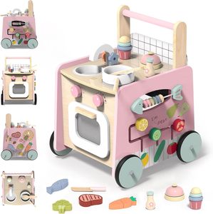 Marche-<span class=keywords><strong>bébé</strong></span> en bois 4-en-1 avec jouets à pousser, jouets sensoriels Montessori, jouets <span class=keywords><strong>pour</strong></span> apprendre à marcher <span class=keywords><strong>pour</strong></span> bébés filles et garçons - Product Image 1
