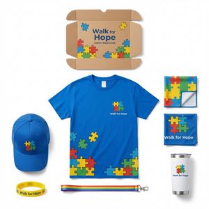 Kit Personalizado para la Concienciación sobre el Autismo, Camiseta con Piezas de Rompecabezas Coloridas, Gorra de Béisbol, Juego de Cordones para el Día de San Valentín, Graduación, Navidad - Product Image 3