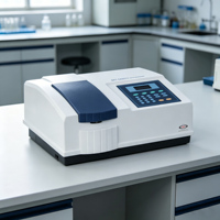 Espectrofotómetro UV Vis con Fotocélula de Silicio, Alta Estabilidad, Fuente de Luz Dual, Fotómetro para Pruebas Cuantitativas de Laboratorio