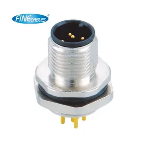 Conector eléctrico Finecables IP67 A/B/C/D, montaje de Panel de código, tornillo fundido A presión, M12