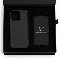 Boîte cadeau magnétique pliable en papier avec insert en velours EVA, impression personnalisée de logo à chaud, de qualité supérieure, pour étui de téléphone