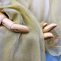 Sac en tissu 100 % polyester de haute qualité, nouveau design, bleu clair brillant, tricoté, extensible, respirant, écologique, avec Lurex doré