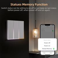 Interrupteur mural intelligent WiFi Zigbee Tuya LangYeao, norme européenne 86, interrupteur tactile à lumière ambiante 10A, compatible avec Alexa Google Home