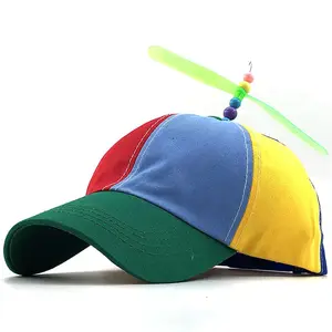 도매 6 패널 여러 가지 빛깔의 100% 코 튼 야구 모자 사용자 정의 구조화 된 아빠 모자 어린이 프로 펠 러 모자