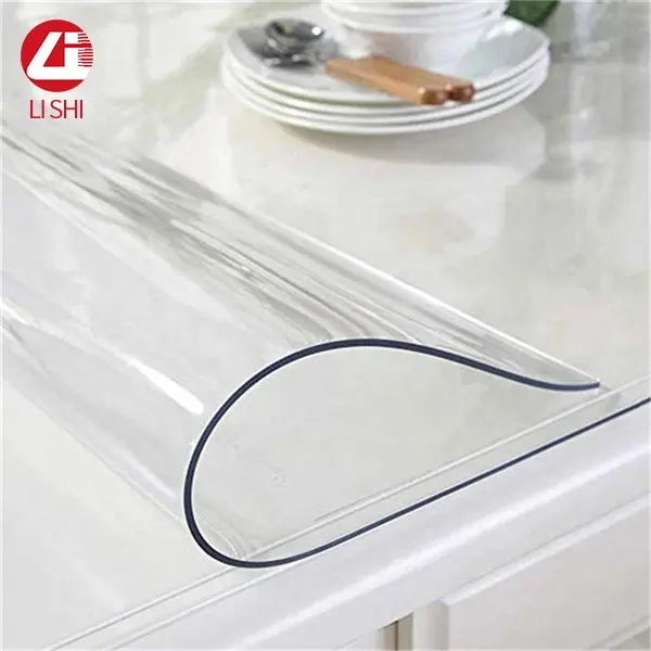 Lámina de PVC suave para cubierta de mesa, cristal de plástico transparente de alta calidad