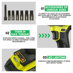 Mô-men xoắn cao cầm tay công cụ điện Pin hoạt động cờ lê - Product Image 4