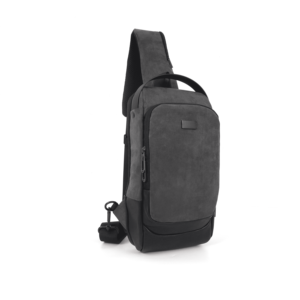 Moda De Mano De un Hombro Gris Oscuro De Gamuza Costura Cremallera Bolsa De Pecho - Product Image 2