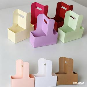 Cajas de Regalo Cuadradas de Lujo para Panadería, con Asa, Arreglos Florales Personalizados, para el Día de San Valentín, <span class=keywords><strong>1000</strong></span> Unidades, Vasos de Papel Kraft - Product Image 5
