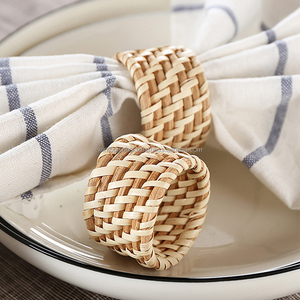 Servilleteros tejidos de ratán Natural 100%, juego redondo hecho a mano para decoración de bodas y fiestas, directo desde Vietnam - Product Image 6