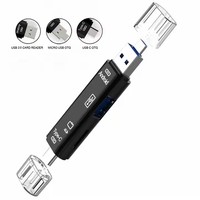 Lector de tarjetas multifunción 5 en 1, adaptador USB2.0 OTG, tarjeta de memoria TF, adaptador de unidad Flash USB tipo C para computadora Android