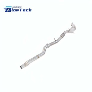 ท่อดาวน์ไปป์ FlowTech T304 สแตนเลสสตีล พร้อมแผ่นกันความร้อน สำหรับ Audi TT TTS MK3 2.0T EA888 - Product Image 4