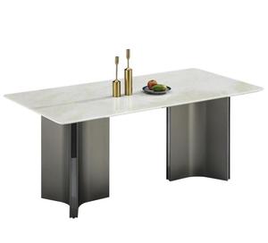 Table à manger moderne haut de gamme en marbre, table à manger en pierre durable de luxe léger pour salle à manger - Product Image 2