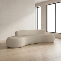 Canapé modulaire minimaliste en forme de S, assise extra profonde, style crème, compressé sous vide