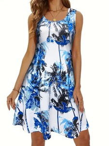 Nouvelle robe florale sans manches pour femme, élégante, bohème, imprimée en 3D, style européen et américain - Product Image 5