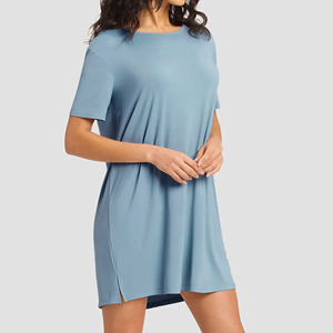 Robe <span class=keywords><strong>de</strong></span> <span class=keywords><strong>nuit</strong></span> confortable pour <span class=keywords><strong>femme</strong></span> en bambou, <span class=keywords><strong>chemise</strong></span> <span class=keywords><strong>de</strong></span> <span class=keywords><strong>nuit</strong></span> rafraîchissante pour l'été - Product Image 2