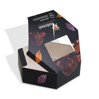 Emballage de boîte de papier hexagonale noire personnalisée pour emballage de barre de chocolat avec logo personnalisé imprimé