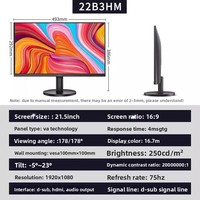 Aoc 22B3HM Moniteur à panneau DP de 21.5 pouces Micro-lunette murale à trois côtés Ultra-mince Nouveau bureau adapté aux jeux et au bureau
