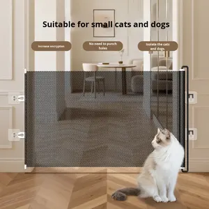 ประตูกั้นสุนัขหนีออกมารั้วสัตว์เลี้ยงพลาสติกแบบพับเก็บได้กันการกระโดดประตูทางเข้าสุนัขปุ่มแผงกั้นออก - Product Image 2