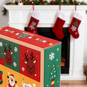 Thiết kế mới cao cấp tuck End tông Món Quà Giáng sinh bất ngờ mù Hộp bao bì <span class=keywords><strong>in</strong></span> dây kéo xé hộp giấy hộp các tông - Product Image 6