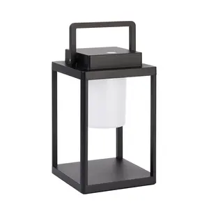 Moderne schwarze ip54 quadratische Poller 3 Modi dimmbare wiederauf ladbare Aluminium-LED-Tisch lampe für den Außenbereich