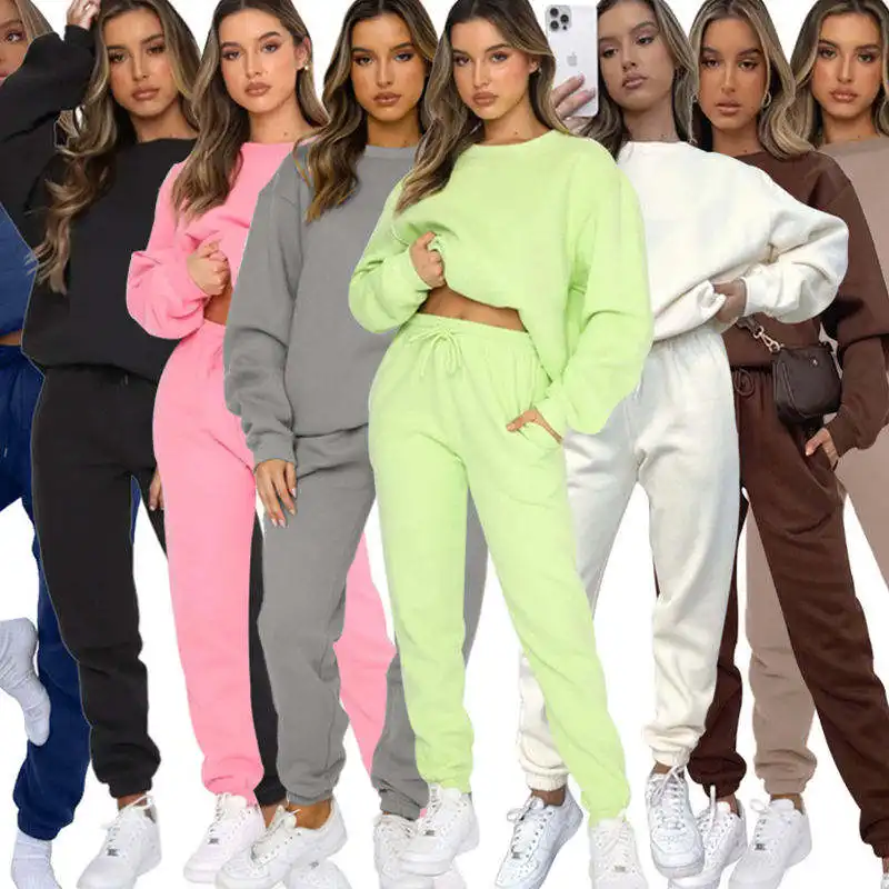 Custom Logo Stijlvolle Track Suit Plus Size Oem Kleding Fabrikant 2 Delige Set 2024 Custom Track Suit Met Logo Voor Vrouwen