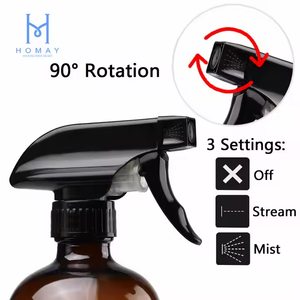 Offre Spéciale Squeeze Spray Bouteille en verre Bouteille de pulvérisation personnalisée Pharmacie 8OZ 250ML Boston Bouteille en verre ronde avec couvercle de pompe à gâchette - Product Image 4