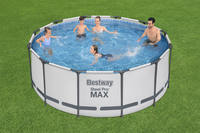 Bestway 56406 Outdoor-Familien-Erwachsenen-Prism-Frame-Rundbecken-Set – Aufstellschwimmbecken aus PVC