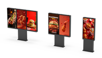Totem publicitaire LCD extérieur IP66 étanche 32 43 49 55 65 75 pouces sur pied, matrice 1x3, pour parcs, places publiques et guides touristiques