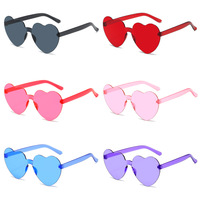 Lunettes de soleil en forme de cœur en gros, lunettes de fête colorées, accessoires unisexes pour festivals, plage et photomaton