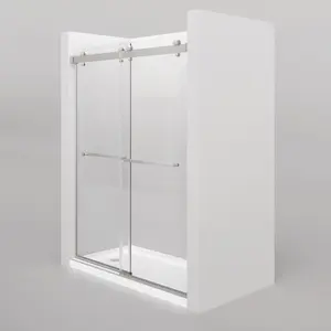 Hot Selling 10mm Suspension Wheel Bathroom Clear Tempered Glass Frameless Sliding Shower Door