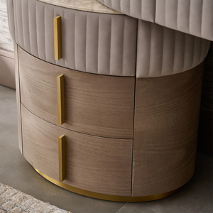 Bán Buôn Khách Sạn Nội Thất Phòng Ngủ Đặt Đôi Sang Trọng Sang Trọng Sang Trọng-Bao Da Giường Vua Kích Thước Giả Da Thông Hiện Đại Giường - Product Image 5