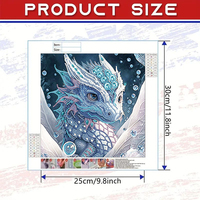 1PC 30x30cm/11.8x11.8in DIY 5D Irrégulier Spécial-Forme Dragon Peinture Diamant pour Décoration Murale Ornements