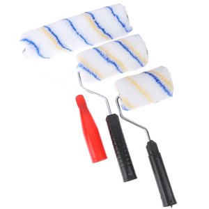 Rullo per Pittura Industriale Personalizzabile da 4, 6, 8, 9 Pollici con Strisce Bianche e Arancioni, Manico in Plastica - Product Image 2
