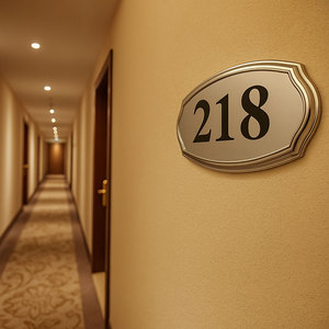 Letreros Personalizados con Números de Habitación de Hotel Ovalados Grabados con Láser, Placas de Número de Puerta de Apartamento Impresas, Letreros de Puerta de Metal Acrílico - Product Image 2