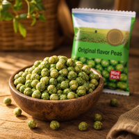 Guisantes Verdes Tostados, Sabor Original, Crujientes, Integrales, Mini, Envasados al Vacío con Nitrógeno, Fabricante al por Mayor, Proveedor OEM