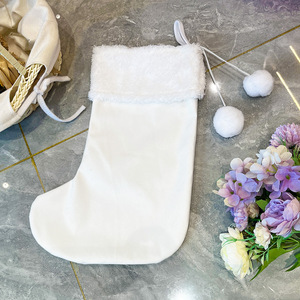 Sublimazione in bianco decorazione <span class=keywords><strong>di</strong></span> <span class=keywords><strong>natale</strong></span> calzini camino appesa ornamento <span class=keywords><strong>albero</strong></span> <span class=keywords><strong>di</strong></span> <span class=keywords><strong>Natale</strong></span> decorazione per Custom Santa regalo sacchetto <span class=keywords><strong>di</strong></span> caramelle - Product Image 3