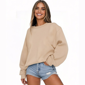 T-shirt à manches longues surdimensionné à motif personnalisé Europe États-Unis pull col rond <span class=keywords><strong>sweat</strong></span>-shirt Logo brodé couleur unie - Product Image 2