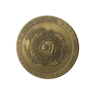 1975 logotipo en relieve texto acabado antiguo desafío de Metal personalizado, barato, de China, de moneda antigua