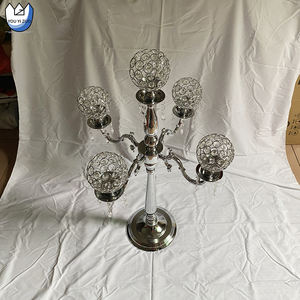 YOUYIZUO Luxury Gold Clear Beads 5 brs argento portacandele antiche candelabri moderni <span class=keywords><strong>lampadario</strong></span> in cristallo di metallo - Product Image 3