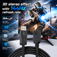 Câble d'extension DP 1.2 4K mâle vers femelle 144Hz, cordon d'extension pour moniteur, PC, projecteur, TV
