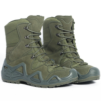 Bottes de randonnée tactiques mi-mollet vertes pour hommes avec fermeture éclair latérale, résistantes à l'eau, pour le camping en plein air, vente en gros usine