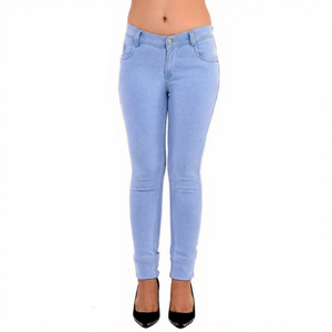 Custom <b>Jean</b> Label Button Knitted Denim Cotton Plus Size Sweet Cartoon Dark/Light Wash Casual Pants OEM High <b>Elastic</b> <b>Waist</b> Fly - Product Image 1
