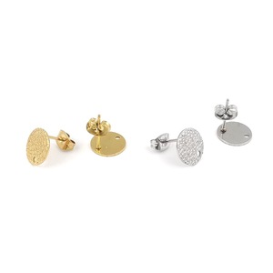 Stainless Steel Round <b>Stud</b> Earrings Gold Silver Color Embossed Surface Fashion Jewelry Accessories <b>For</b> Women <b>Men</b> Unisex - Product Image 1