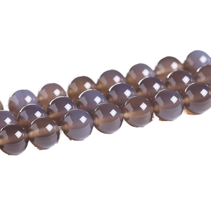 Cuentas Redondas de Ágata Gris Natural de 4/6/8/10/12/14 MM, Facetadas, Sueltas, Semiterminadas, Hechas a Mano, para la Fabricación de Joyas - Product Image 1