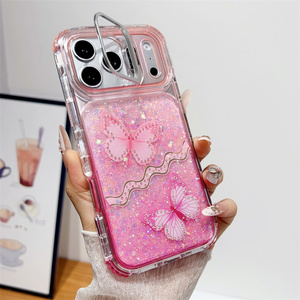 <span class=keywords><strong>Cover</strong></span> per <span class=keywords><strong>iPhone</strong></span> 17 in resina epossidica con glitter, effetto sfumato <span class=keywords><strong>arcobaleno</strong></span>, strato glitterato, angoli rinforzati, supporto elettroplaccato e protezione lente, custodia femminile - Product Image 4
