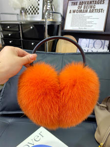 أغطية أذن نسائية أنيقة من فرو الثعلب والراكون الحقيقي، واقي أذن شتوي دافئ، غطاء أذن من فرو الثعلب الفضي - Product Image 4