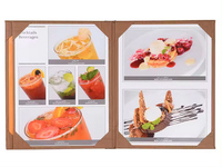 Dossiers de menu en cuir populaires personnalisés livre de couverture de menu d'hôtel en PVC A4 pour porte-menu de restaurant Faux cuir